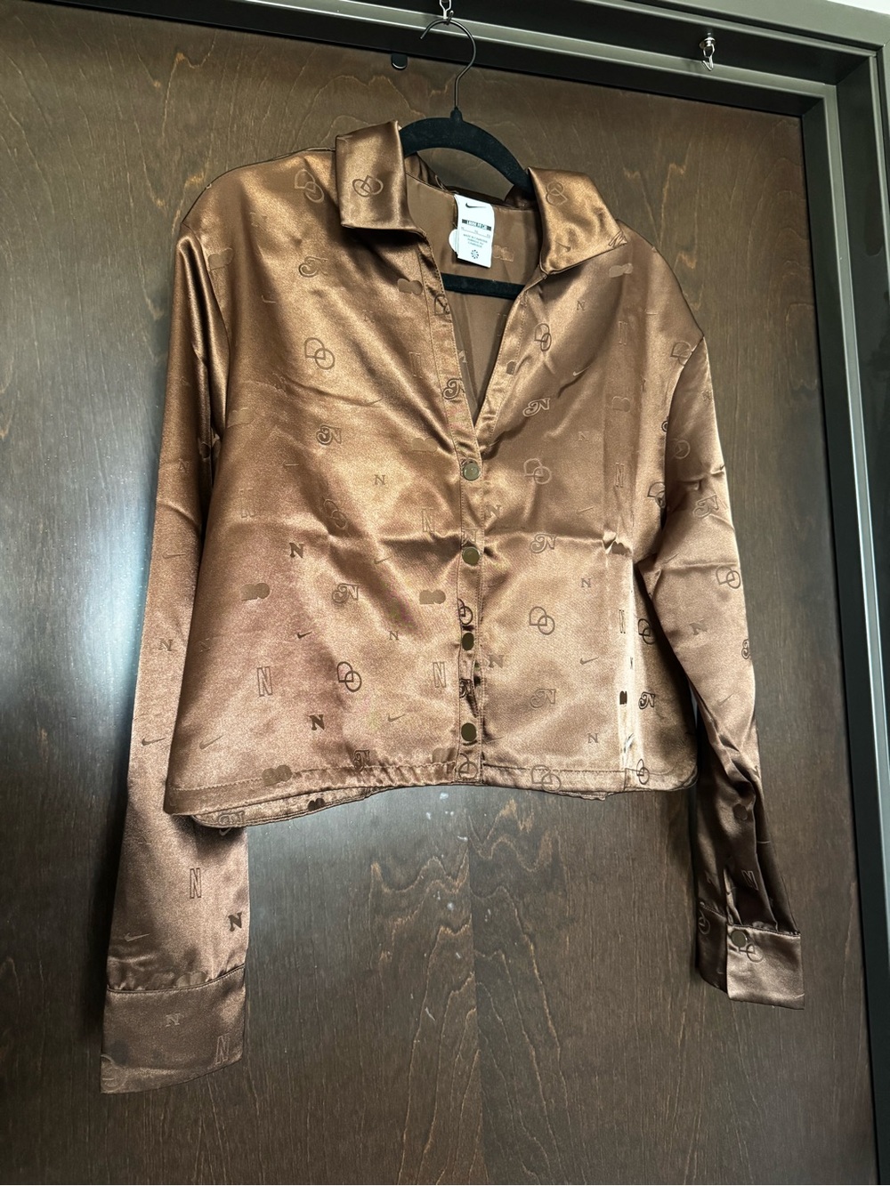 Nike x Naomi Osaka Brown Satin Jacquard Shirt